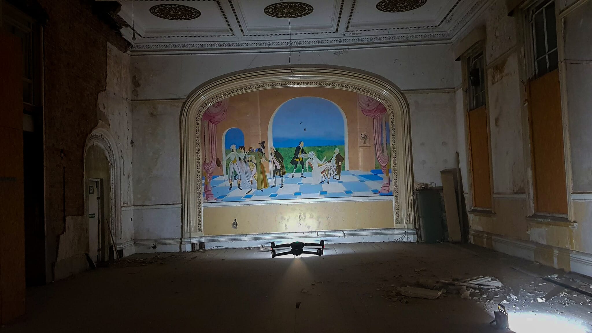 Drone flying the Ballroom at The Granville Hotel