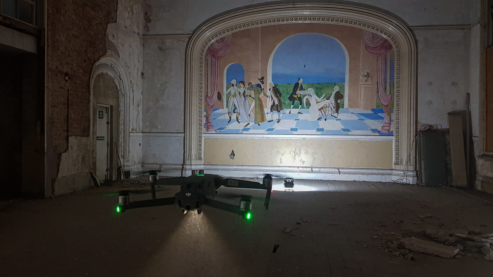 Mavic 2 drone flying indoors